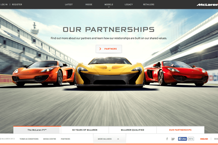 McLaren Automotive website preview